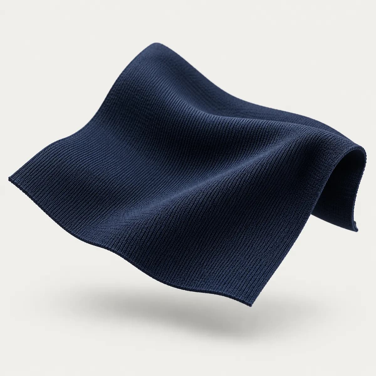 Navy moisture-wicking interlock performance fabric swatch